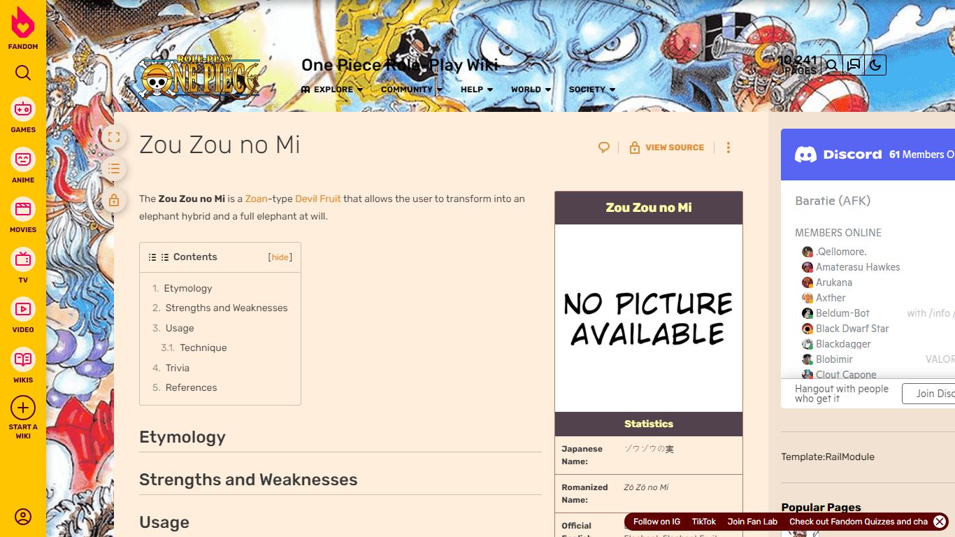 Zou Zou no Mi | One Piece Role-Play Wiki | Fandom