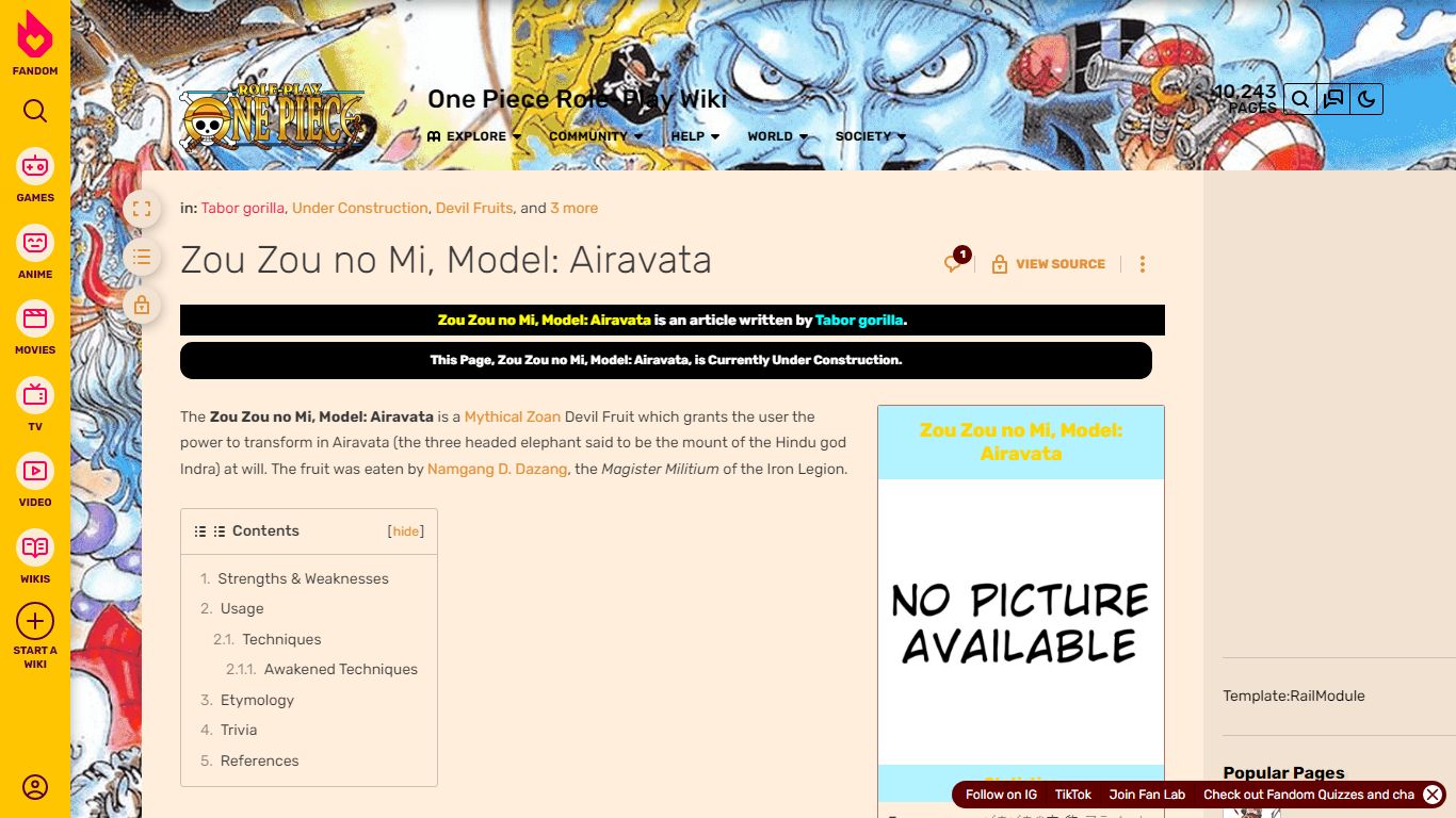 Zou Zou no Mi, Model: Airavata | One Piece Role-Play Wiki | Fandom